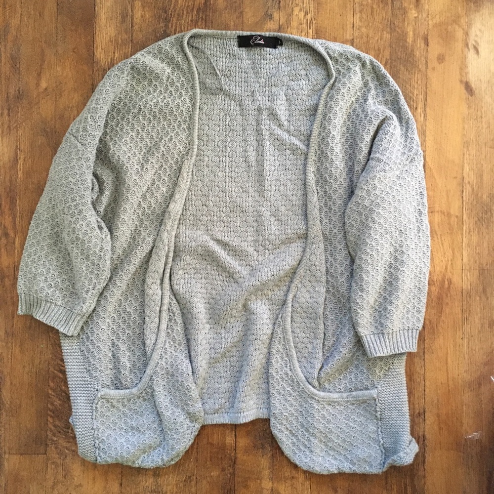 Elodie Grey Knit Cardigan